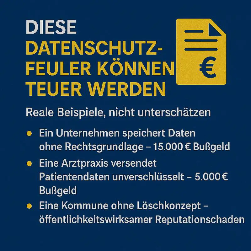 Datenschutz-Beitrag zu diesem Thema: Diese Datenschutzfehler können teuer werden